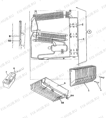 Взрыв-схема холодильника Electrolux RM2260 - Схема узла Cooling system 017